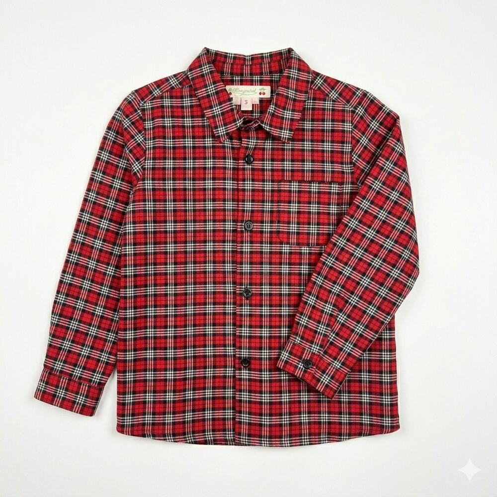 Bonpoint Plaid Button Down Boys Size 2T